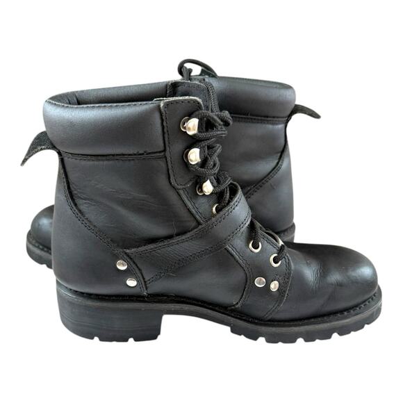 Xelement Biker Boots Womens Sz 10 Real Leather Lace Up Combat Boots EUC - Picture 7 of 15